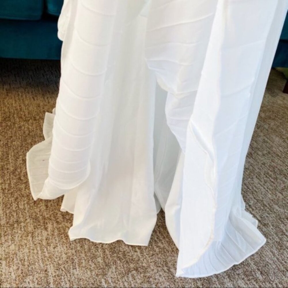 Anthropologie | BHLDN Badgley Mischka Sloan Dress Accordion Pleat Wedding Gown 0 - Picture 12 of 16